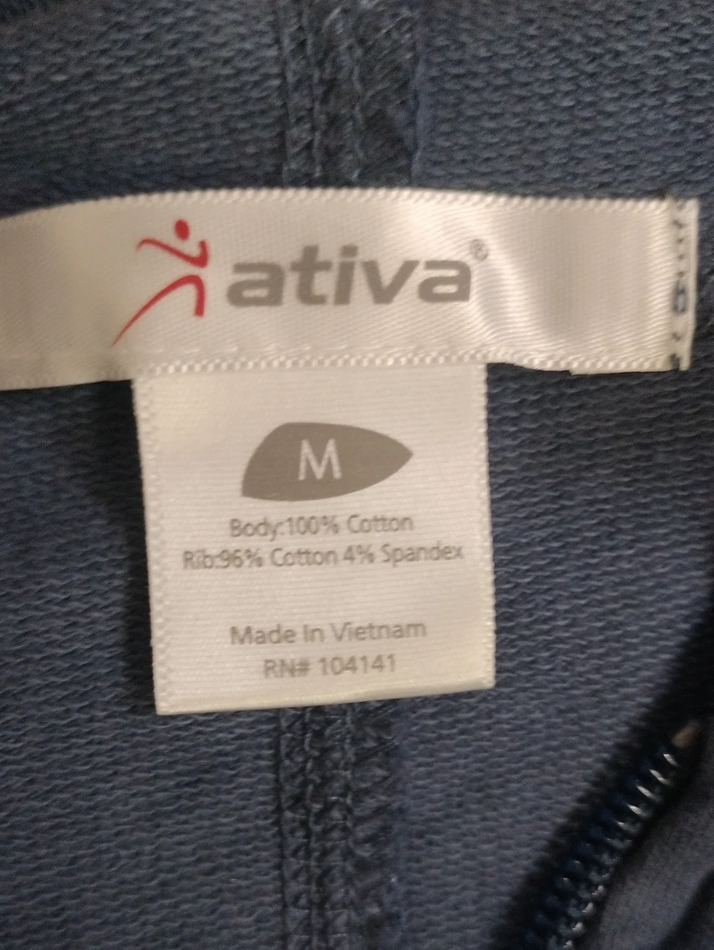 Ativa Women's Full Zipper Hoodie Size M